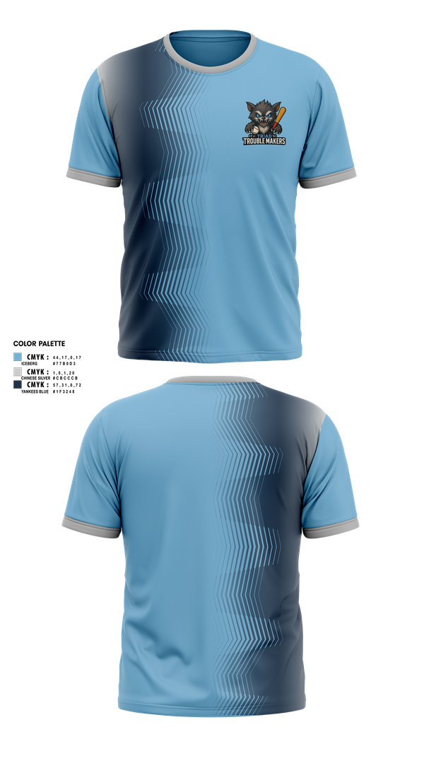 Short Sleeve Performance Shirt, Troublemakers, Baseball, Teamtime, Team time, sublimation, custom sports apparel, team uniforms, spirit wear, spiritwear, sports uniforms, custom shirts, team store, custom team store, fundraiser sports, apparel fundraiser