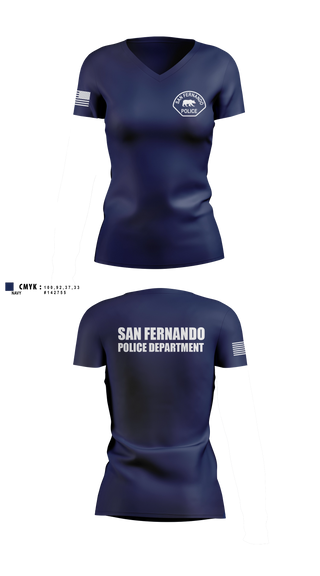 Womens Short Sleeve Vneck Shirt, San Fernando Police Department, Police, Teamtime, Team time, sublimation, custom sports apparel, team uniforms, spirit wear, spiritwear, sports uniforms, custom shirts, team store, custom team store, fundraiser sports, apparel fundraiser