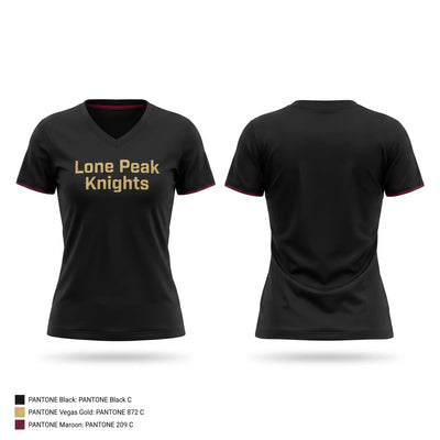 Lone Peak Knights Women's Short Sleeve V-neck Shirt - 1