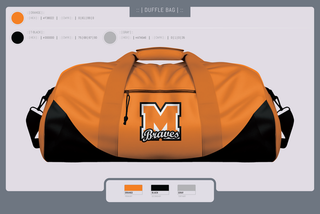 Duffle Bag, Menahga Braves, Women's Basketball, Teamtime, Team time, sublimation, custom sports apparel, team uniforms, spirit wear, spiritwear, sports uniforms, custom shirts, team store, custom team store, fundraiser sports, apparel fundraiser