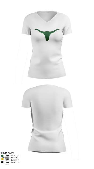 Battle Mountain Longhorns 79152921 Women's Short Sleeve V-neck Shirt - 5