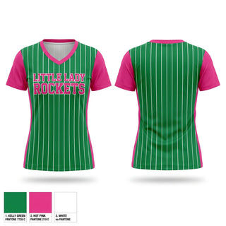 Womens Short Sleeve Vneck Shirt, Little Lady Rockets, Softball, Teamtime, Team time, sublimation, custom sports apparel, team uniforms, spirit wear, spiritwear, sports uniforms, custom shirts, team store, custom team store, fundraiser sports, apparel fundraiser