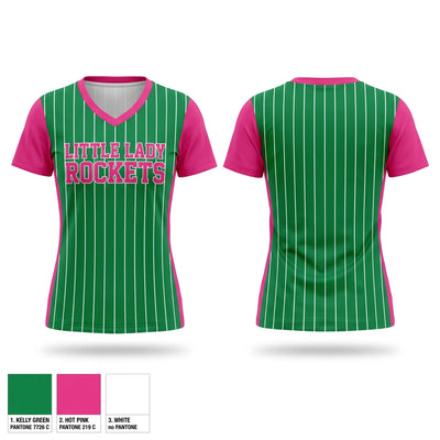 Little Lady Rockets Women's Short Sleeve V-neck Shirt - 1