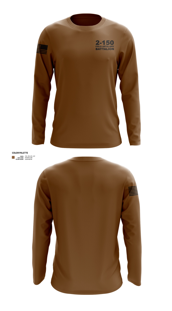 Long Sleeve Performance Shirt, 2-150 Field Artillery Battalion, National Guard, Teamtime, Team time, sublimation, custom sports apparel, team uniforms, spirit wear, spiritwear, sports uniforms, custom shirts, team store, custom team store, fundraiser sports, apparel fundraiser