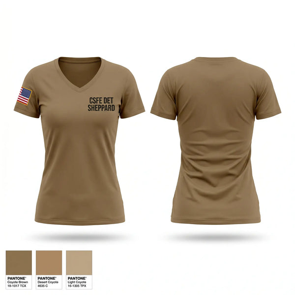 Womens Short Sleeve Vneck Shirt, CSFE DET SHEPPARD, Navy, Teamtime, Team time, sublimation, custom sports apparel, team uniforms, spirit wear, spiritwear, sports uniforms, custom shirts, team store, custom team store, fundraiser sports, apparel fundraiser
