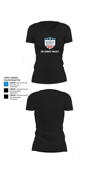 Womens Short Sleeve Vneck Shirt, The Debrief Project, , Teamtime, Team time, sublimation, custom sports apparel, team uniforms, spirit wear, spiritwear, sports uniforms, custom shirts, team store, custom team store, fundraiser sports, apparel fundraiser