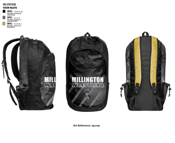 Gear Bag, Millington Trojans, Wrestling, Teamtime, Team time, sublimation, custom sports apparel, team uniforms, spirit wear, spiritwear, sports uniforms, custom shirts, team store, custom team store, fundraiser sports, apparel fundraiser