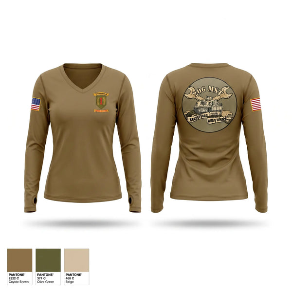 Womens Long Sleeve Vneck Shirt, 206th MST, Army, Teamtime, Team time, sublimation, custom sports apparel, team uniforms, spirit wear, spiritwear, sports uniforms, custom shirts, team store, custom team store, fundraiser sports, apparel fundraiser