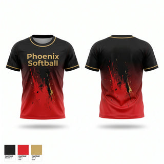 Soft Poly Tee Cotton Like Feel, Phoenix Softball, Softball, Teamtime, Team time, sublimation, custom sports apparel, team uniforms, spirit wear, spiritwear, sports uniforms, custom shirts, team store, custom team store, fundraiser sports, apparel fundraiser