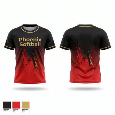 Phoenix Softball Soft Poly Tee Cotton Like Feel - 1