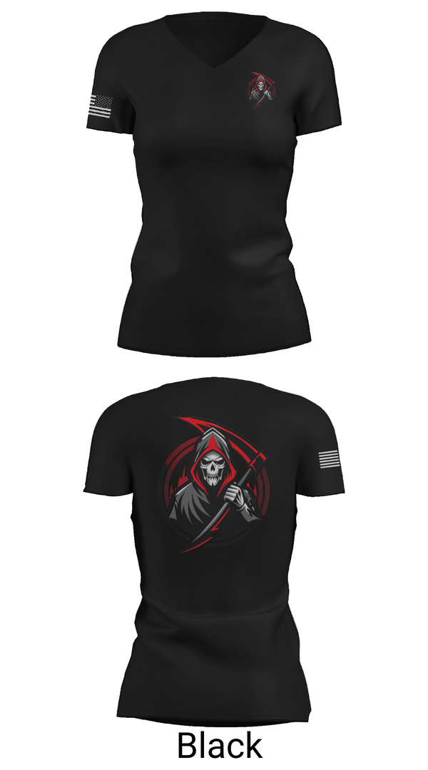 Womens Short Sleeve Vneck Shirt, Reaper Platoon, Army, Teamtime, Team time, sublimation, custom sports apparel, team uniforms, spirit wear, spiritwear, sports uniforms, custom shirts, team store, custom team store, fundraiser sports, apparel fundraiser