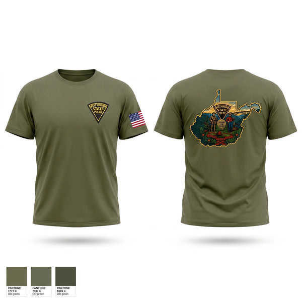 Old School Cotton Feel Shirt, WEST VIRGINIA STATE POLICE, Police, Teamtime, Team time, sublimation, custom sports apparel, team uniforms, spirit wear, spiritwear, sports uniforms, custom shirts, team store, custom team store, fundraiser sports, apparel fundraiser