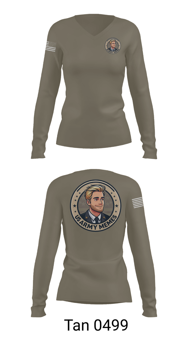Womens Long Sleeve Vneck Shirt, U.S Army memes, , Teamtime, Team time, sublimation, custom sports apparel, team uniforms, spirit wear, spiritwear, sports uniforms, custom shirts, team store, custom team store, fundraiser sports, apparel fundraiser