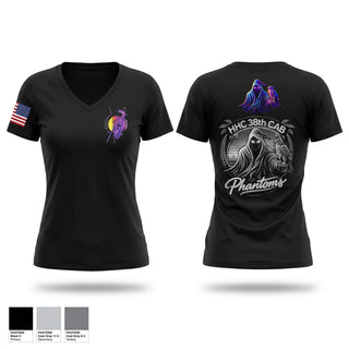 Womens Short Sleeve Vneck Shirt, HHC 38 CAB, National Guard, Teamtime, Team time, sublimation, custom sports apparel, team uniforms, spirit wear, spiritwear, sports uniforms, custom shirts, team store, custom team store, fundraiser sports, apparel fundraiser