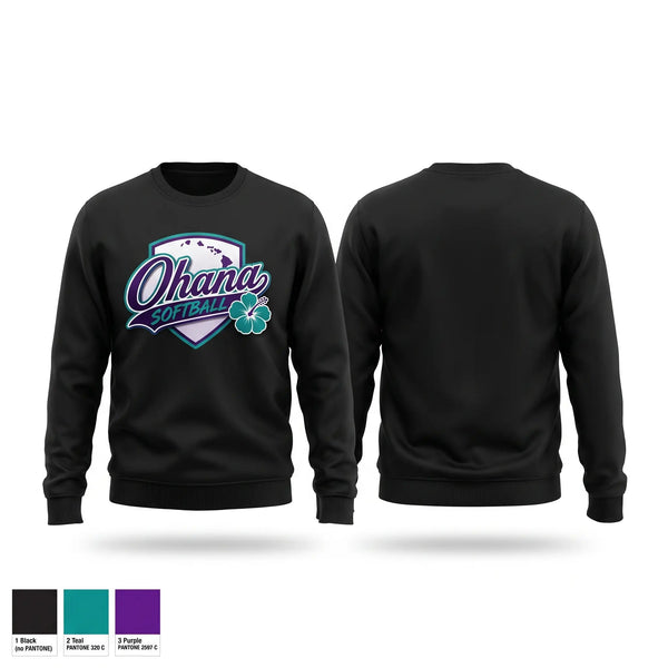 Crew Neck Sweatshirt, Ohana, Softball, Teamtime, Team time, sublimation, custom sports apparel, team uniforms, spirit wear, spiritwear, sports uniforms, custom shirts, team store, custom team store, fundraiser sports, apparel fundraiser