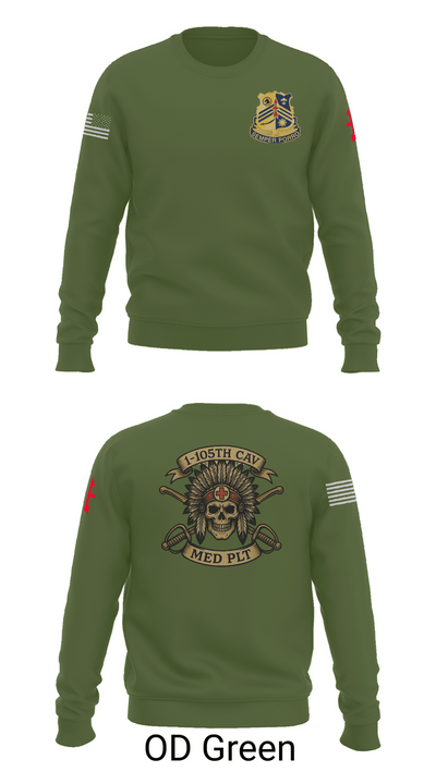1-105th cavalry 36351622 Crew Neck Sweatshirt - 45
