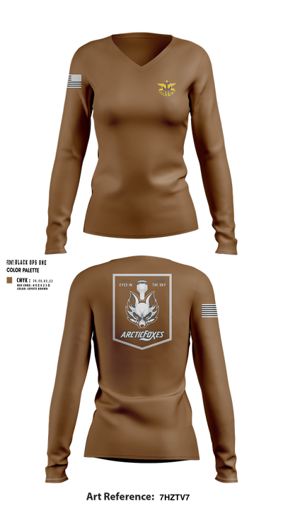 Fox Co 3-10 GSAB 20000256 Women's Long Sleeve V-neck Shirt - 101