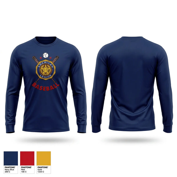 Long Sleeve Performance Shirt, NY American Legion Baseball, Baseball, Teamtime, Team time, sublimation, custom sports apparel, team uniforms, spirit wear, spiritwear, sports uniforms, custom shirts, team store, custom team store, fundraiser sports, apparel fundraiser