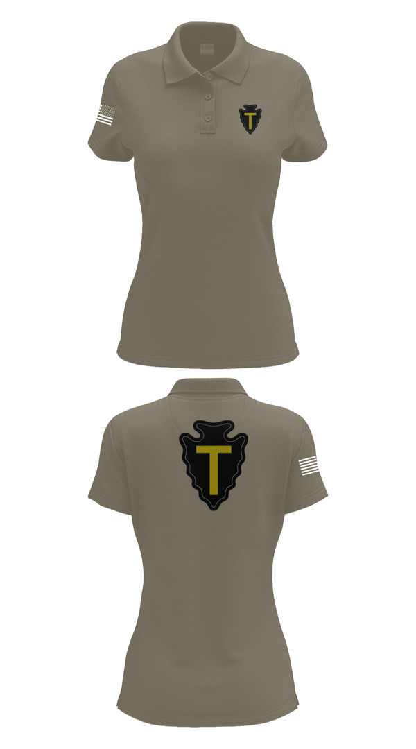 Womens Short Sleeve Performance Polo, B CO 3-141, Army, Teamtime, Team time, sublimation, custom sports apparel, team uniforms, spirit wear, spiritwear, sports uniforms, custom shirts, team store, custom team store, fundraiser sports, apparel fundraiser