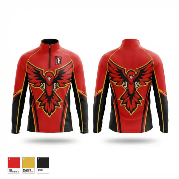 Quarter Zip Jacket, RedHawks, Baseball, Teamtime, Team time, sublimation, custom sports apparel, team uniforms, spirit wear, spiritwear, sports uniforms, custom shirts, team store, custom team store, fundraiser sports, apparel fundraiser