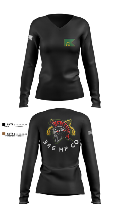 346 MP CO 9773492 Women's Long Sleeve V-neck Shirt - 16
