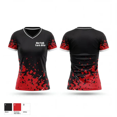 Womens Short Sleeve Vneck Shirt, Norfolk York Rite, Spirit Store, Teamtime, Team time, sublimation, custom sports apparel, team uniforms, spirit wear, spiritwear, sports uniforms, custom shirts, team store, custom team store, fundraiser sports, apparel fundraiser
