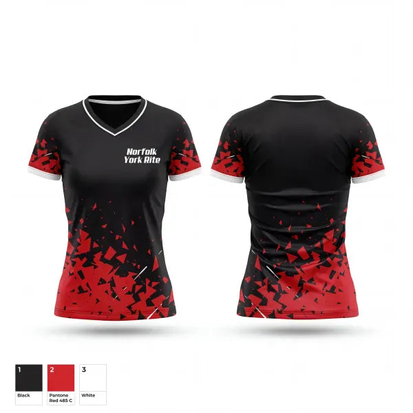 Womens Short Sleeve Vneck Shirt, Norfolk York Rite, Spirit Store, Teamtime, Team time, sublimation, custom sports apparel, team uniforms, spirit wear, spiritwear, sports uniforms, custom shirts, team store, custom team store, fundraiser sports, apparel fundraiser