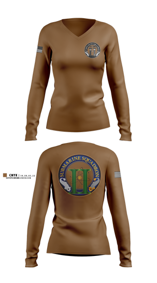 Womens Long Sleeve Vneck Shirt, COMSUBRON TWO, Navy, Teamtime, Team time, sublimation, custom sports apparel, team uniforms, spirit wear, spiritwear, sports uniforms, custom shirts, team store, custom team store, fundraiser sports, apparel fundraiser