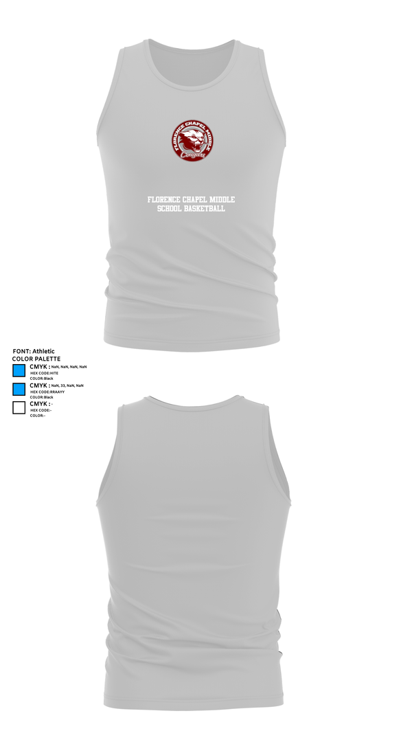 Tank Top, Florence Chapel Middle School Basketball, Men's Basketball, Teamtime, Team time, sublimation, custom sports apparel, team uniforms, spirit wear, spiritwear, sports uniforms, custom shirts, team store, custom team store, fundraiser sports, apparel fundraiser
