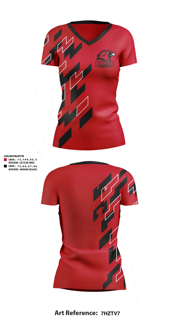 Womens Short Sleeve Vneck Shirt, BHS Hawks Dance Team, Spirit Store, Teamtime, Team time, sublimation, custom sports apparel, team uniforms, spirit wear, spiritwear, sports uniforms, custom shirts, team store, custom team store, fundraiser sports, apparel fundraiser