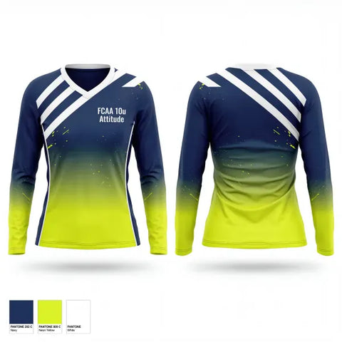 Womens Long Sleeve Vneck Shirt, FCAA 10u Attitude, Softball, Teamtime, Team time, sublimation, custom sports apparel, team uniforms, spirit wear, spiritwear, sports uniforms, custom shirts, team store, custom team store, fundraiser sports, apparel fundraiser