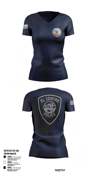 Womens Short Sleeve Vneck Shirt, El Centro Police Department SWAT, Police, Teamtime, Team time, sublimation, custom sports apparel, team uniforms, spirit wear, spiritwear, sports uniforms, custom shirts, team store, custom team store, fundraiser sports, apparel fundraiser