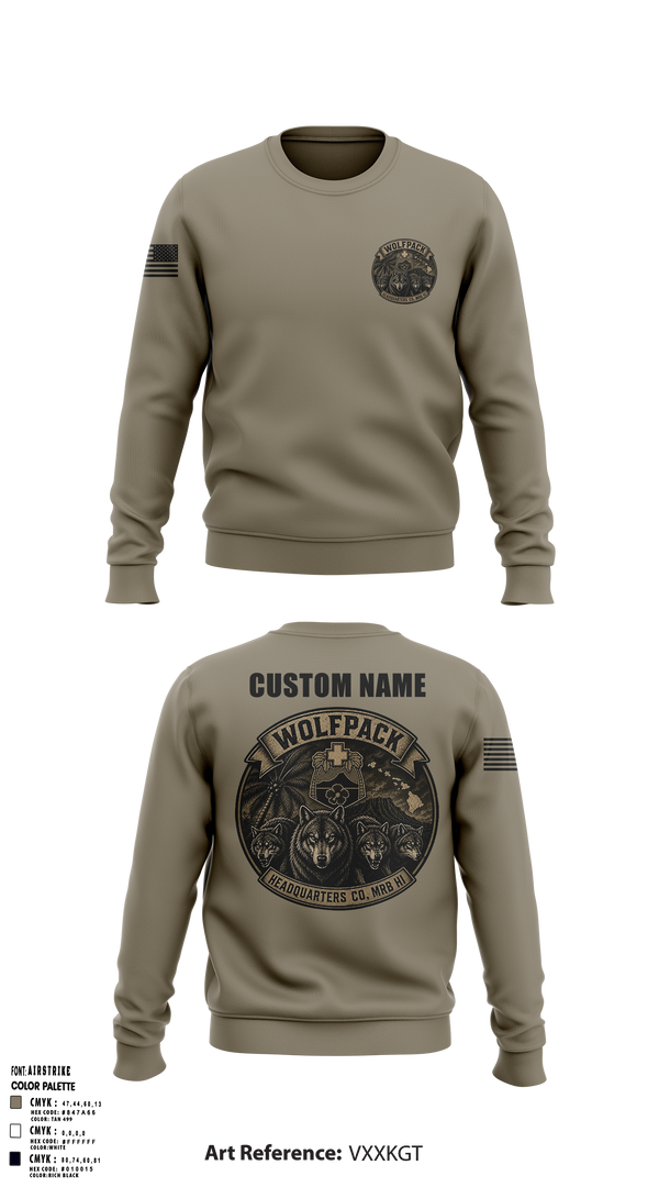 Crew Neck Sweatshirt, Headquarters Company, MRB HI, Army, Teamtime, Team time, sublimation, custom sports apparel, team uniforms, spirit wear, spiritwear, sports uniforms, custom shirts, team store, custom team store, fundraiser sports, apparel fundraiser