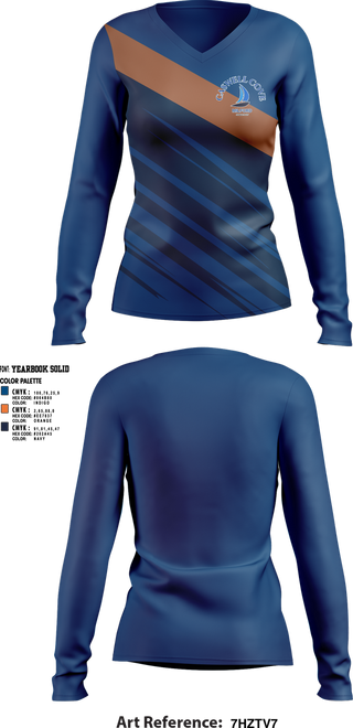Womens Long Sleeve Vneck Shirt, Caswell Cove Condominium Association, , Teamtime, Team time, sublimation, custom sports apparel, team uniforms, spirit wear, spiritwear, sports uniforms, custom shirts, team store, custom team store, fundraiser sports, apparel fundraiser