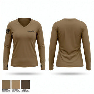 Womens Long Sleeve Vneck Shirt, 2-108th CAV, National Guard, Teamtime, Team time, sublimation, custom sports apparel, team uniforms, spirit wear, spiritwear, sports uniforms, custom shirts, team store, custom team store, fundraiser sports, apparel fundraiser