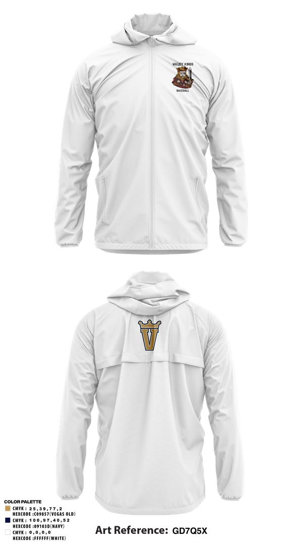 Windbreaker, Valley Kings, Baseball, Teamtime, Team time, sublimation, custom sports apparel, team uniforms, spirit wear, spiritwear, sports uniforms, custom shirts, team store, custom team store, fundraiser sports, apparel fundraiser