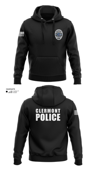 Hoodie, Clermont PD, Police, Teamtime, Team time, sublimation, custom sports apparel, team uniforms, spirit wear, spiritwear, sports uniforms, custom shirts, team store, custom team store, fundraiser sports, apparel fundraiser