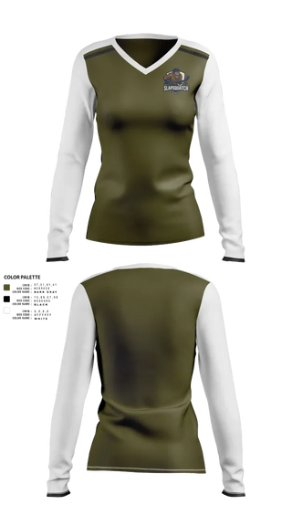 Womens Long Sleeve Vneck Shirt, Slapsquatch, Ice Hockey, Teamtime, Team time, sublimation, custom sports apparel, team uniforms, spirit wear, spiritwear, sports uniforms, custom shirts, team store, custom team store, fundraiser sports, apparel fundraiser