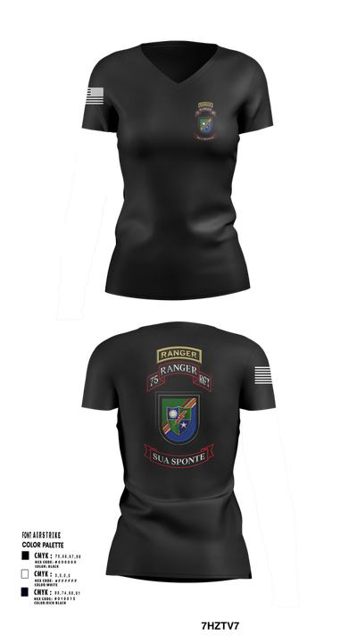 3rd/75th Ranger Regiment 63467571 Women's Short Sleeve V-neck Shirt - 102