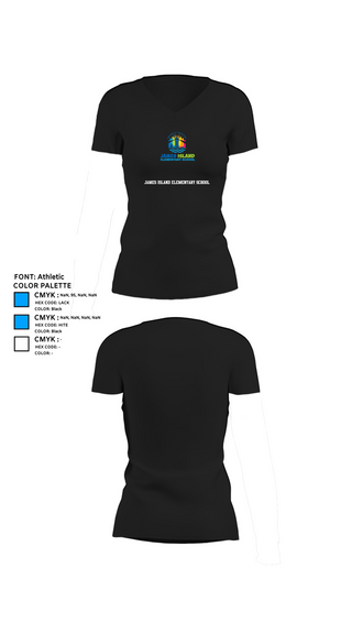 Womens Short Sleeve Vneck Shirt, James Island Elementary School, Spirit Store, Teamtime, Team time, sublimation, custom sports apparel, team uniforms, spirit wear, spiritwear, sports uniforms, custom shirts, team store, custom team store, fundraiser sports, apparel fundraiser