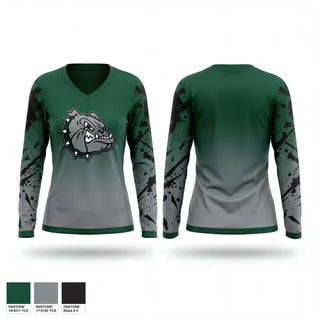 Womens Long Sleeve Vneck Shirt, Monroe-Gregg School District, Police, Teamtime, Team time, sublimation, custom sports apparel, team uniforms, spirit wear, spiritwear, sports uniforms, custom shirts, team store, custom team store, fundraiser sports, apparel fundraiser