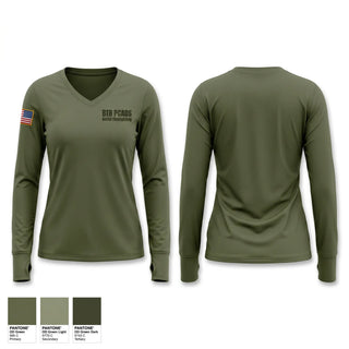 Womens Long Sleeve Vneck Shirt, BTR PCADS Aerial Firefighting, Fire Department, Teamtime, Team time, sublimation, custom sports apparel, team uniforms, spirit wear, spiritwear, sports uniforms, custom shirts, team store, custom team store, fundraiser sports, apparel fundraiser