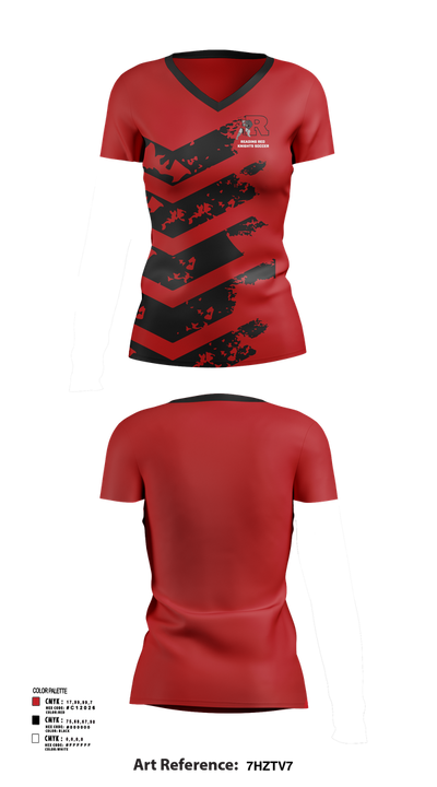 Reading Red Knights Soccer 24627285 Women's Short Sleeve V-neck Shirt - 1