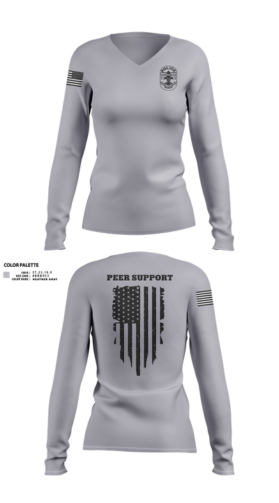 LMPD PEER SUPPORT 60613190 Women's Long Sleeve V-neck Shirt - 42