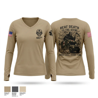 Womens Long Sleeve Vneck Shirt, 441, Army, Teamtime, Team time, sublimation, custom sports apparel, team uniforms, spirit wear, spiritwear, sports uniforms, custom shirts, team store, custom team store, fundraiser sports, apparel fundraiser