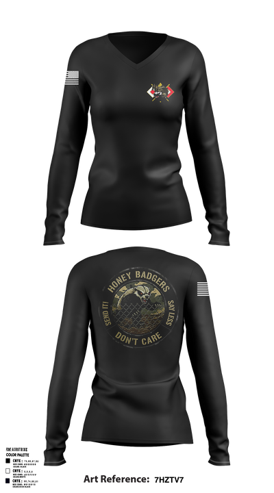 HHC 112th SIG BN (SO) (A) Women's Long Sleeve V-neck Shirt - 5