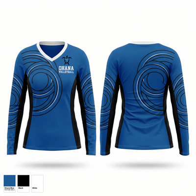 Ohana Volleyball 88809846 Women's Long Sleeve V-neck Shirt - 1