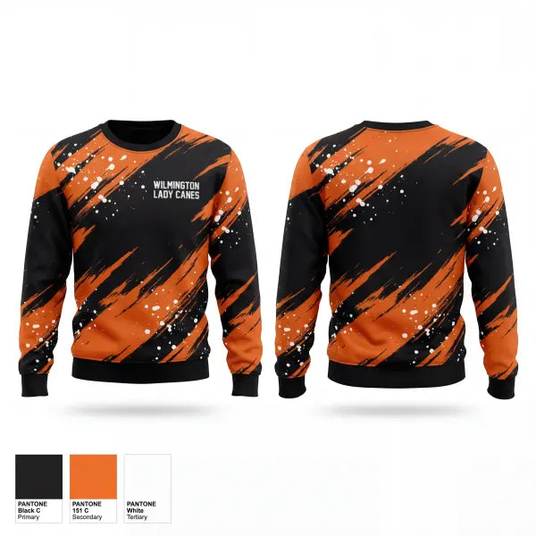 Crew Neck Sweatshirt, Wilmington lady canes, Softball, Teamtime, Team time, sublimation, custom sports apparel, team uniforms, spirit wear, spiritwear, sports uniforms, custom shirts, team store, custom team store, fundraiser sports, apparel fundraiser