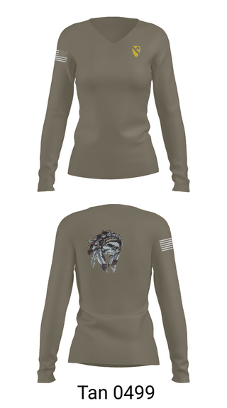 Womens Long Sleeve Vneck Shirt, 6-9 Cavalry Regiment, , Teamtime, Team time, sublimation, custom sports apparel, team uniforms, spirit wear, spiritwear, sports uniforms, custom shirts, team store, custom team store, fundraiser sports, apparel fundraiser