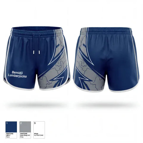 Womens Shorts, Bemidji Lumberjacks, Men's Basketball, Teamtime, Team time, sublimation, custom sports apparel, team uniforms, spirit wear, spiritwear, sports uniforms, custom shirts, team store, custom team store, fundraiser sports, apparel fundraiser
